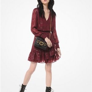 NWT MICHAEL MICHAEL KORS Plaid Ruffled Jacquard Mini Dress